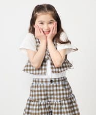 KJKFD59039 a.v.v KIDS(アー・ヴェ・ヴェ) [120-160][ママとお揃いコーデが叶う/セットアップ可能]リボンビスチェドッキングTシャツ ライトブルー