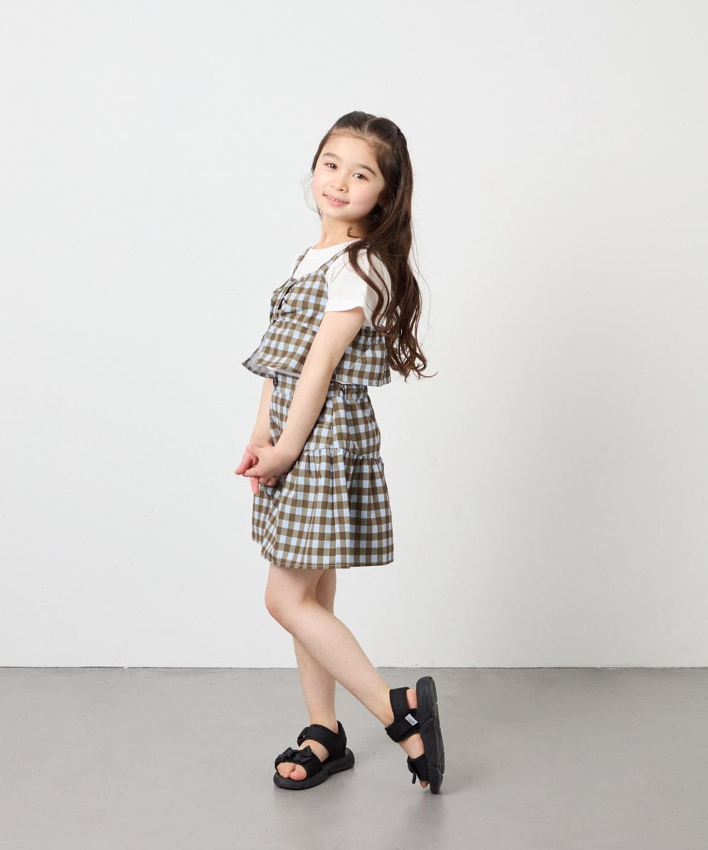 KJKFD59039 a.v.v KIDS(アー・ヴェ・ヴェ) [120-160][ママとお揃いコーデが叶う/セットアップ可能]リボンビスチェドッキングTシャツ ライトブルー