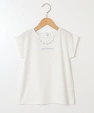 KJKFT53024 a.v.v KIDS(アー・ヴェ・ヴェ) [140-150]ネックレスモチーフＴシャツ ホワイト