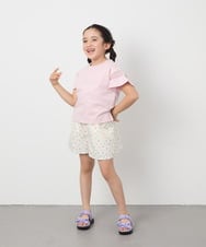 KJKGA23016 a.v.v KIDS(アー・ヴェ・ヴェ) 【累計1万枚販売/接触冷感/毛玉になりにくい/安心の綿100％】[100-130]シアーギンガムスリーブＴシャツ ピンク