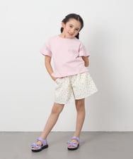 KJKGA23016 a.v.v KIDS(アー・ヴェ・ヴェ) 【累計1万枚販売/接触冷感/毛玉になりにくい/安心の綿100％】[100-130]シアーギンガムスリーブＴシャツ ピンク