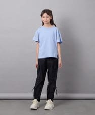 KJKGA23016 a.v.v KIDS(アー・ヴェ・ヴェ) 【累計1万枚販売/接触冷感/毛玉になりにくい/安心の綿100％】[100-130]シアーギンガムスリーブＴシャツ ピンク