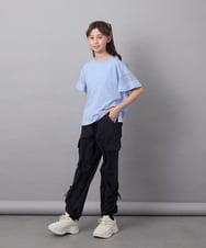 KJKGA23016 a.v.v KIDS(アー・ヴェ・ヴェ) 【累計1万枚販売/接触冷感/毛玉になりにくい/安心の綿100％】[100-130]シアーギンガムスリーブＴシャツ ピンク