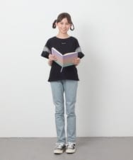 KJKGA23016 a.v.v KIDS(アー・ヴェ・ヴェ) 【累計1万枚販売/接触冷感/毛玉になりにくい/安心の綿100％】[100-130]シアーギンガムスリーブＴシャツ ピンク