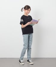KJKGA23016 a.v.v KIDS(アー・ヴェ・ヴェ) 【累計1万枚販売/接触冷感/毛玉になりにくい/安心の綿100％】[100-130]シアーギンガムスリーブＴシャツ ピンク