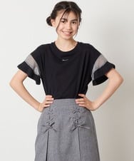 KJKGA23016 a.v.v KIDS(アー・ヴェ・ヴェ) 【累計1万枚販売/接触冷感/毛玉になりにくい/安心の綿100％】[100-130]シアーギンガムスリーブＴシャツ ピンク