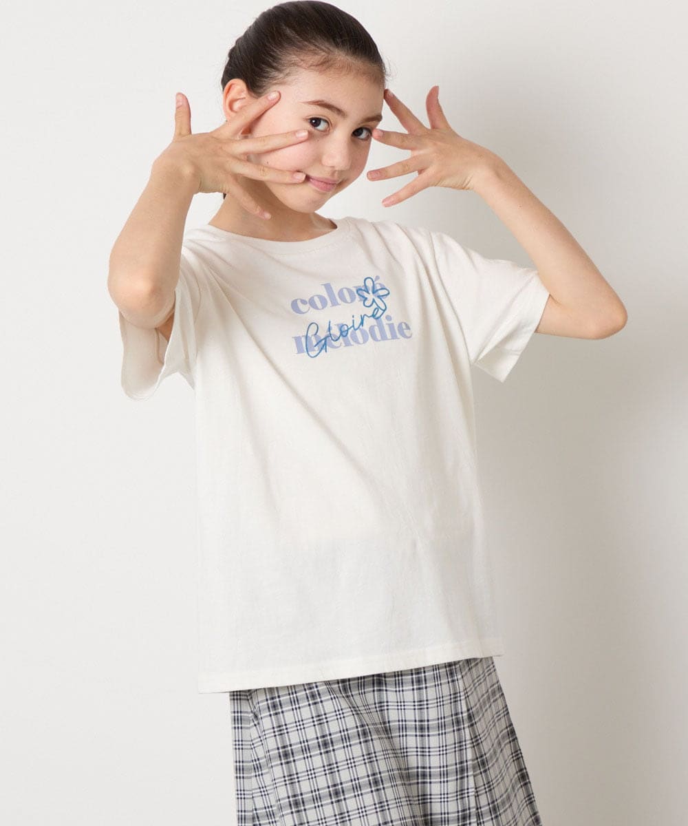 KJKGB22019 a.v.v KIDS(アー・ヴェ・ヴェ) 【接触冷感/ジメジメ対策/毛玉になりにくい/安心の綿100％】[140-150]アソートロゴＴシャツ ブラック