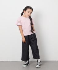 KJKGC23021 a.v.v KIDS(アー・ヴェ・ヴェ) 【累計1万枚販売/接触冷感/ジメジメ対策/毛玉になりにくい/安心の綿100％】[160]シアーギンガムキリカエスリーブＴシャツ ライトブルー