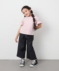 KJKGC23021 a.v.v KIDS(アー・ヴェ・ヴェ) 【累計1万枚販売/接触冷感/ジメジメ対策/毛玉になりにくい/安心の綿100％】[160]シアーギンガムキリカエスリーブＴシャツ ライトブルー