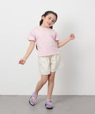 KJKGC23021 a.v.v KIDS(アー・ヴェ・ヴェ) 【累計1万枚販売/接触冷感/ジメジメ対策/毛玉になりにくい/安心の綿100％】[160]シアーギンガムキリカエスリーブＴシャツ ライトブルー