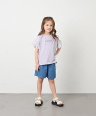 KJKGD01015 a.v.v KIDS(アー・ヴェ・ヴェ) [110-160]【WEB限定】ドットチュール袖Tシャツ ラベンダー