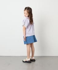 KJKGD01015 a.v.v KIDS(アー・ヴェ・ヴェ) [110-160]【WEB限定】ドットチュール袖Tシャツ ラベンダー