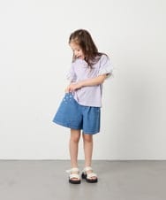 KJKGD01015 a.v.v KIDS(アー・ヴェ・ヴェ) [110-160]【WEB限定】ドットチュール袖Tシャツ ラベンダー