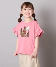 KJKGD04021 a.v.v KIDS(アー・ヴェ・ヴェ) [110-150]【接触冷感/綿100％】モチーフアソートTシャツ ピンク