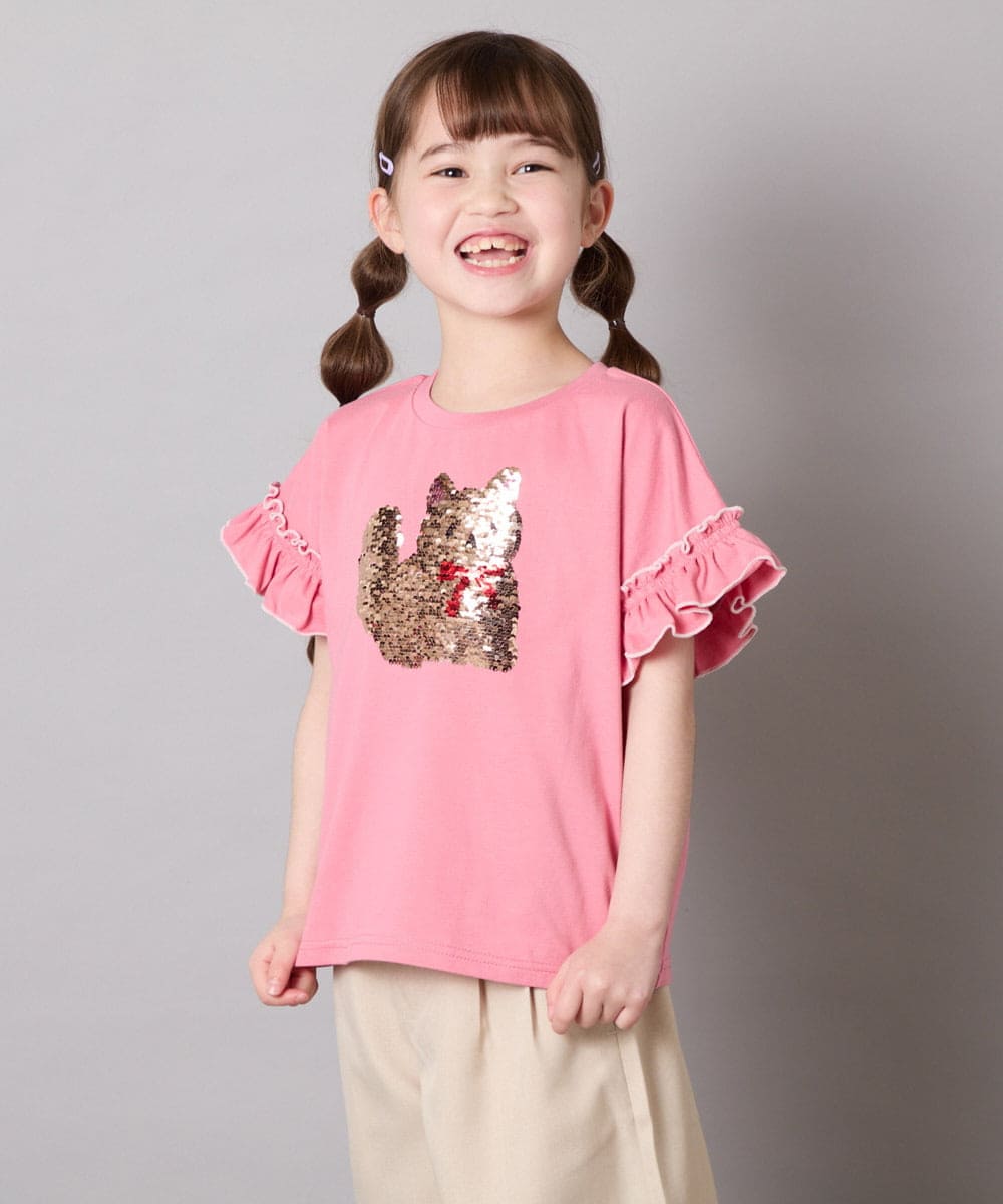 KJKGD04021 a.v.v KIDS(アー・ヴェ・ヴェ) [110-150]【接触冷感/綿100％】モチーフアソートTシャツ ピンク