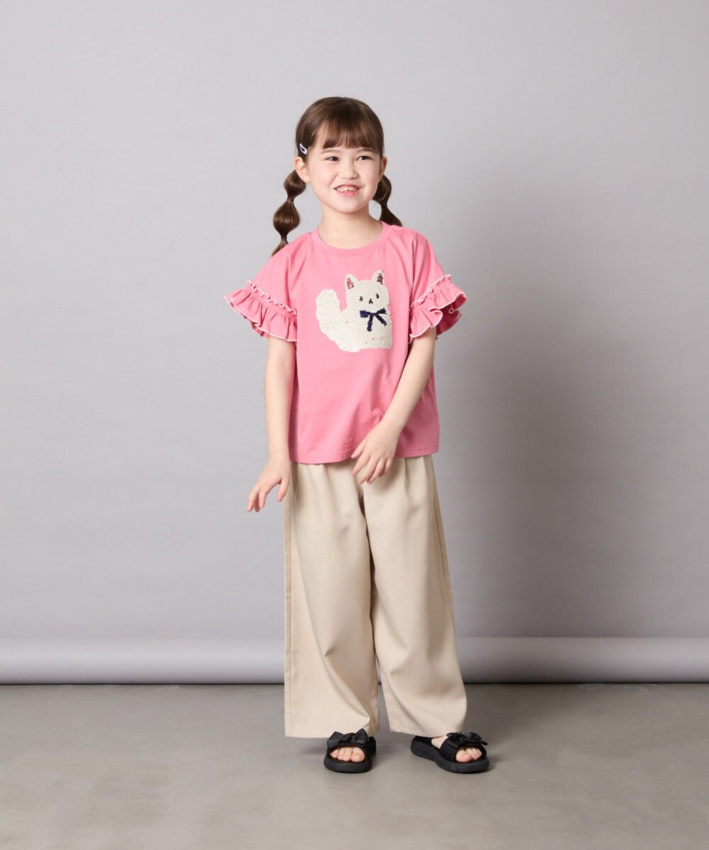KJKGD04021 a.v.v KIDS(アー・ヴェ・ヴェ) [110-150]【接触冷感/綿100％】モチーフアソートTシャツ ピンク