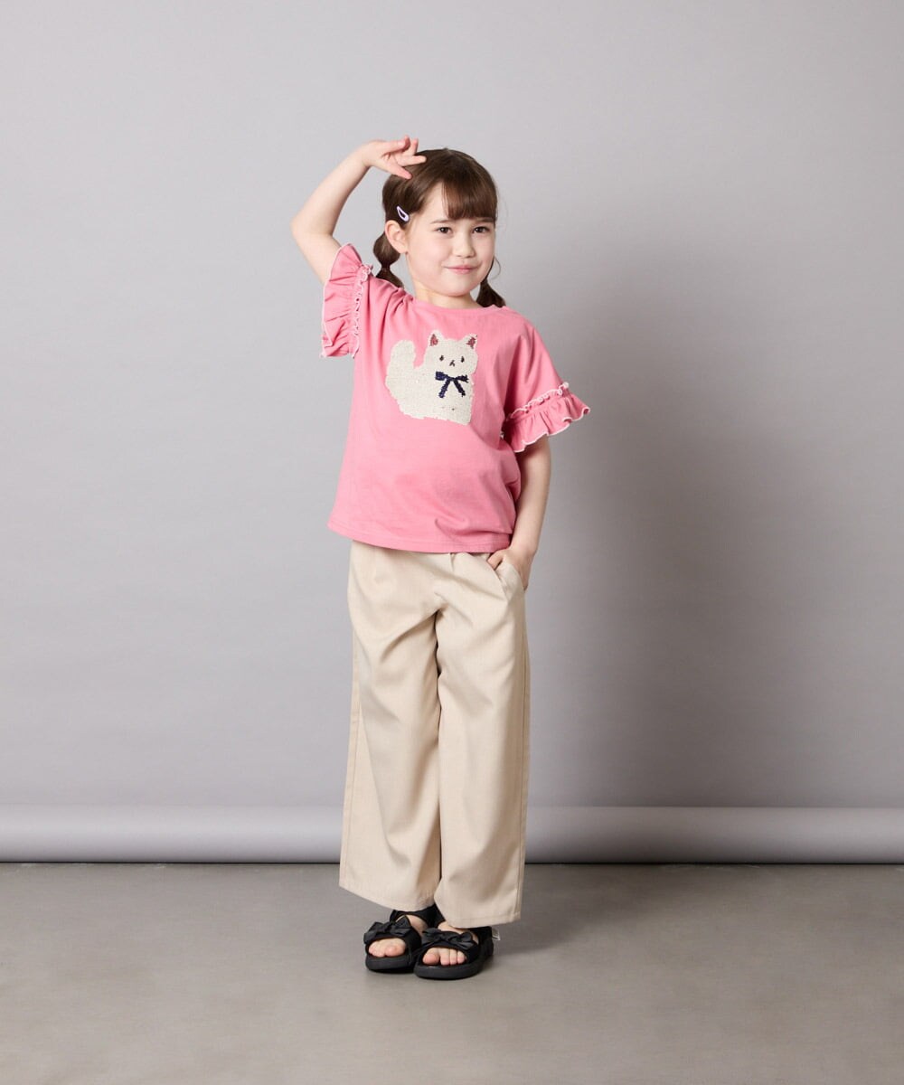 KJKGD04021 a.v.v KIDS(アー・ヴェ・ヴェ) [110-150]【接触冷感/綿100％】モチーフアソートTシャツ ピンク
