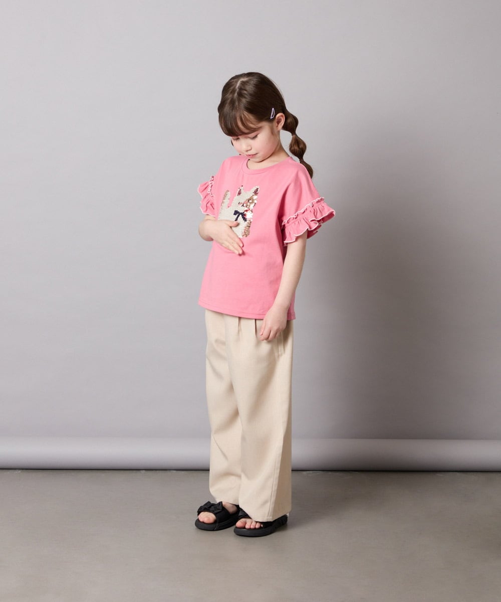 KJKGD04021 a.v.v KIDS(アー・ヴェ・ヴェ) [110-150]【接触冷感/綿100％】モチーフアソートTシャツ ピンク