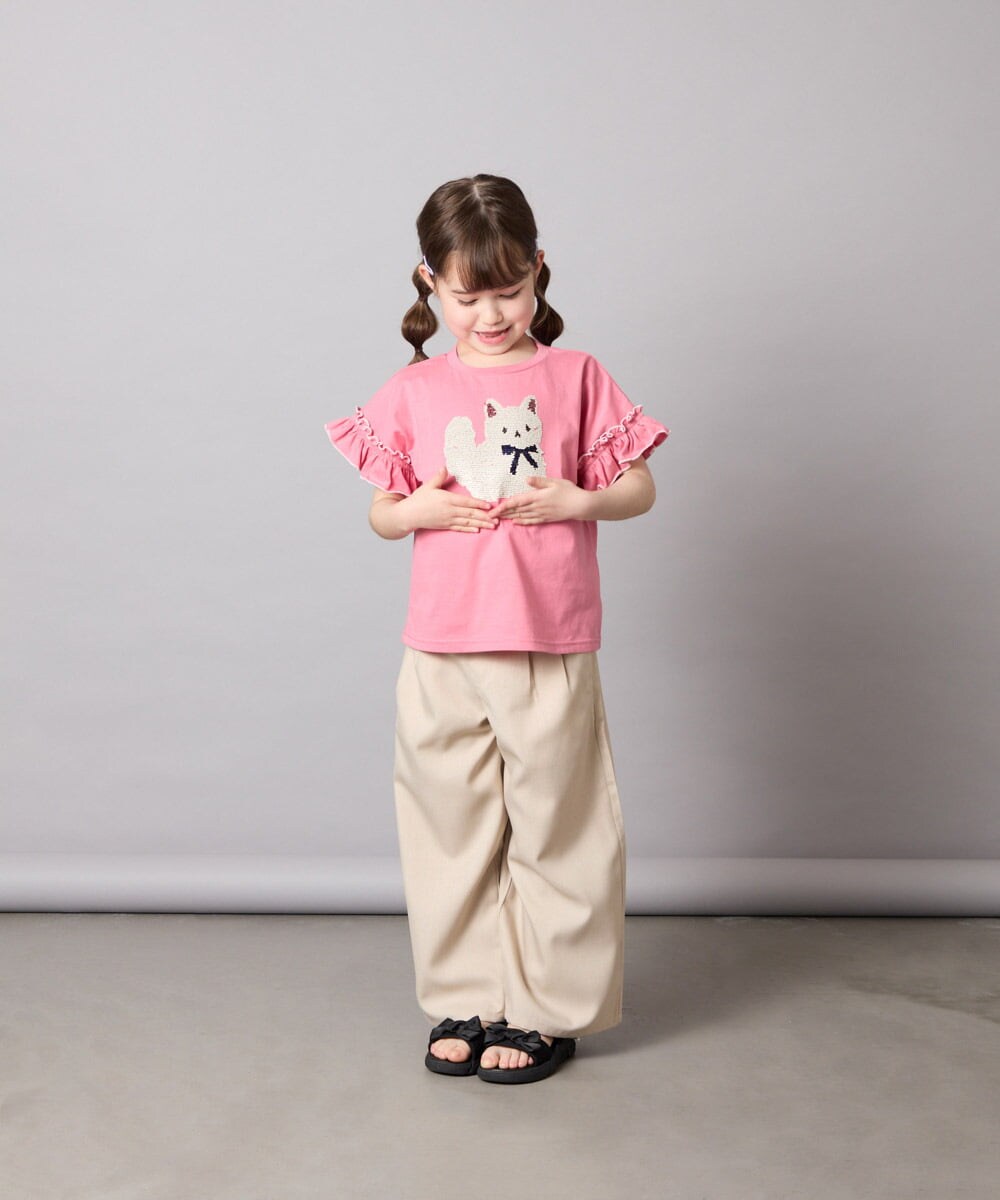 KJKGD04021 a.v.v KIDS(アー・ヴェ・ヴェ) [110-150]【接触冷感/綿100％】モチーフアソートTシャツ ピンク