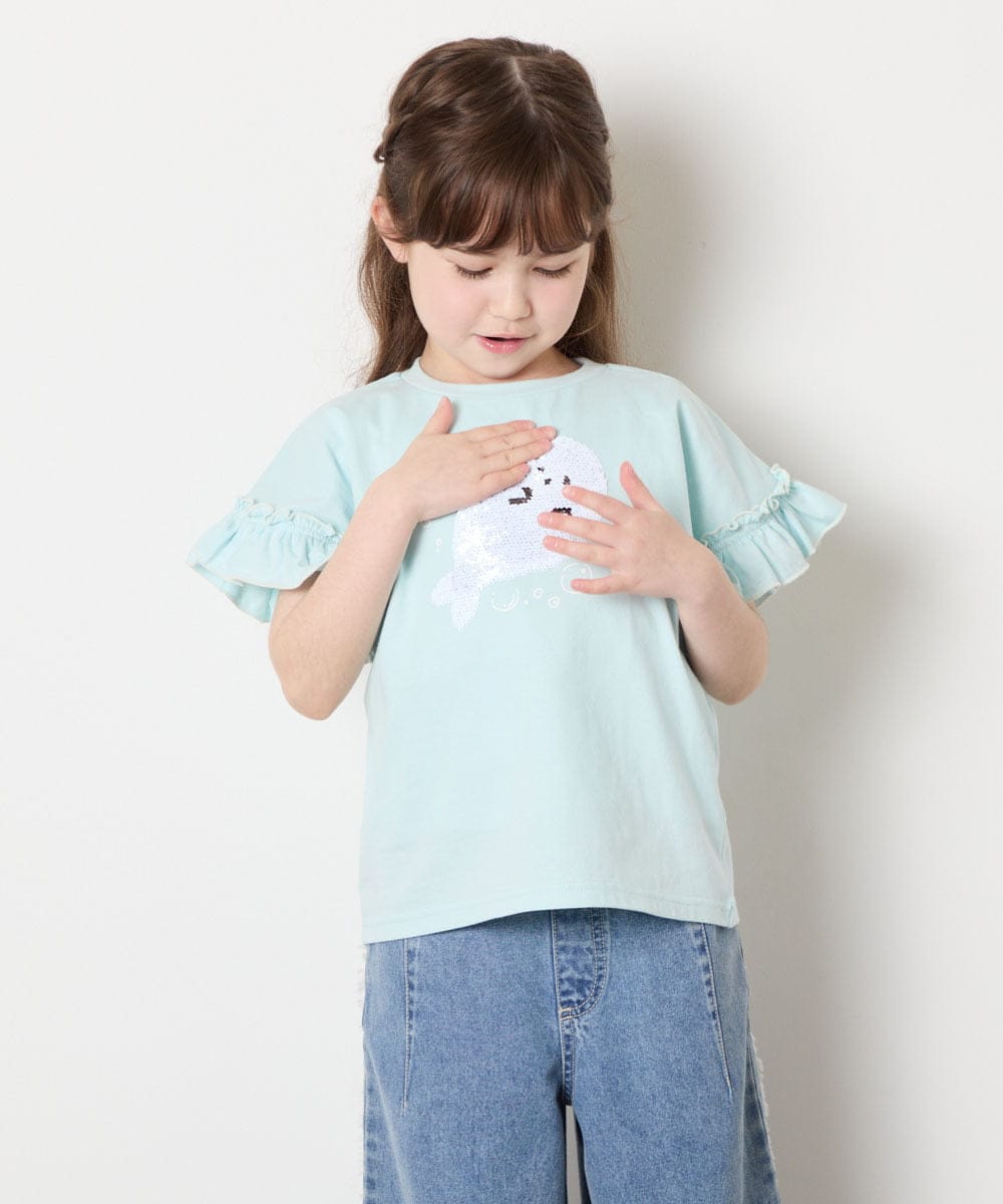 KJKGD04021 a.v.v KIDS(アー・ヴェ・ヴェ) [110-150]【接触冷感/綿100％】モチーフアソートTシャツ ライトブルー