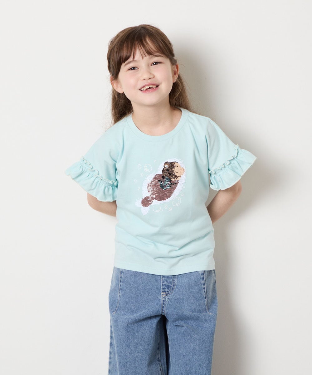 KJKGD04021 a.v.v KIDS(アー・ヴェ・ヴェ) [110-150]【接触冷感/綿100％】モチーフアソートTシャツ ライトブルー
