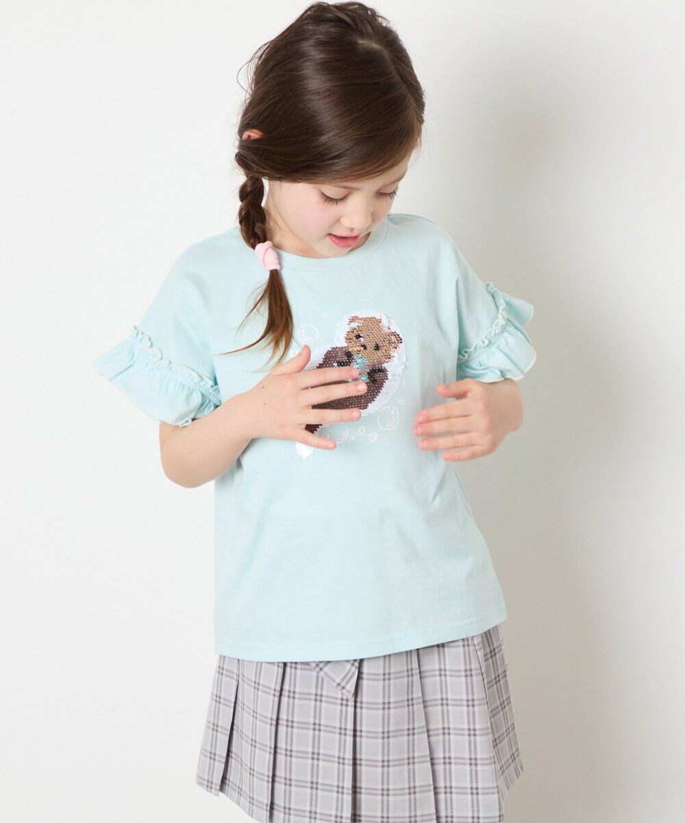 KJKGD04021 a.v.v KIDS(アー・ヴェ・ヴェ) [110-150]【接触冷感/綿100％】モチーフアソートTシャツ ライトブルー