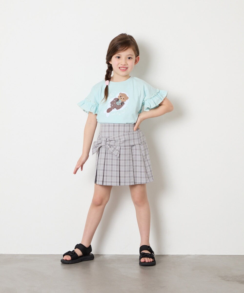 KJKGD04021 a.v.v KIDS(アー・ヴェ・ヴェ) [110-150]【接触冷感/綿100％】モチーフアソートTシャツ ライトブルー
