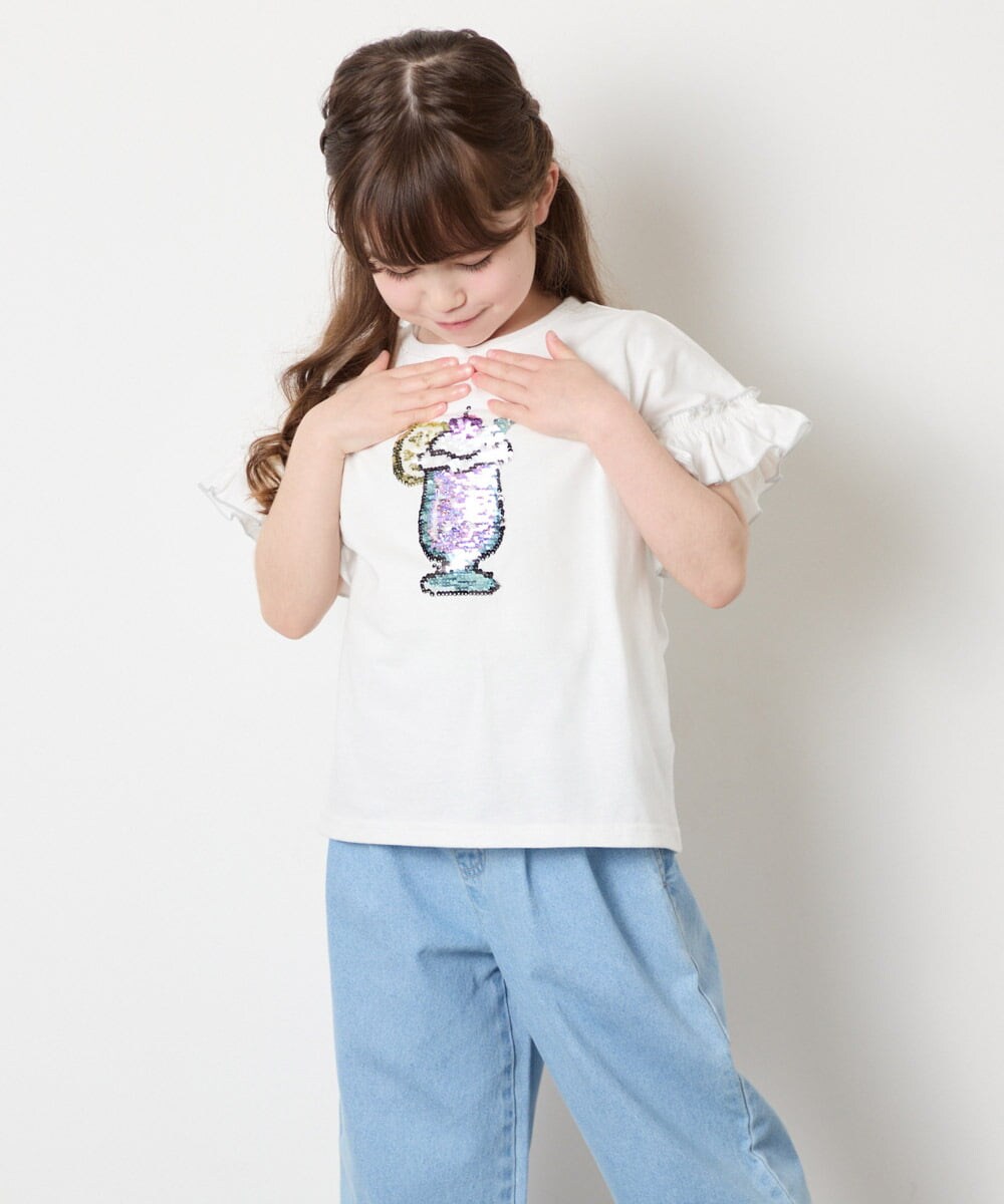 KJKGD04021 a.v.v KIDS(アー・ヴェ・ヴェ) [110-150]【接触冷感/綿100％】モチーフアソートTシャツ ホワイト