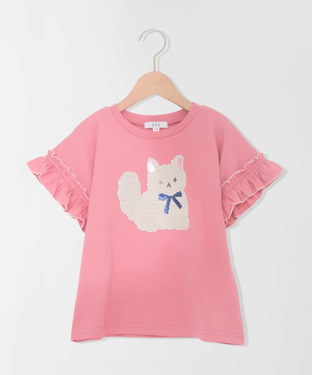 KJKGD04021 a.v.v KIDS(アー・ヴェ・ヴェ) [110-150]【接触冷感/綿100％】モチーフアソートTシャツ ピンク