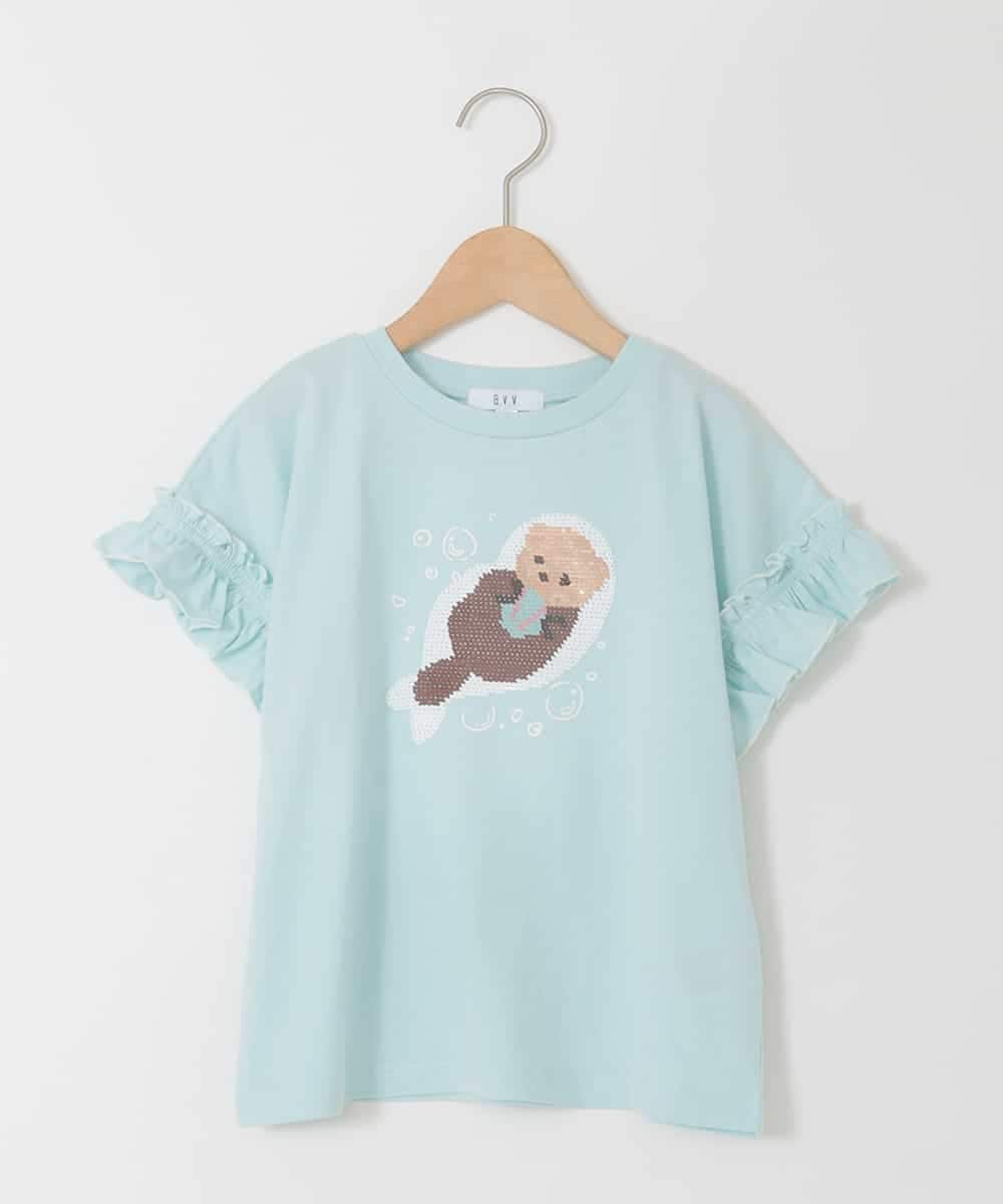 KJKGD04021 a.v.v KIDS(アー・ヴェ・ヴェ) [110-150]【接触冷感/綿100％】モチーフアソートTシャツ ライトブルー