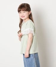 KJKGD05021 a.v.v KIDS(アー・ヴェ・ヴェ) [120-160]【接触冷感/毛玉になりにくい/綿100％】ヨウリュウシアースリーブTシャツ グリーン