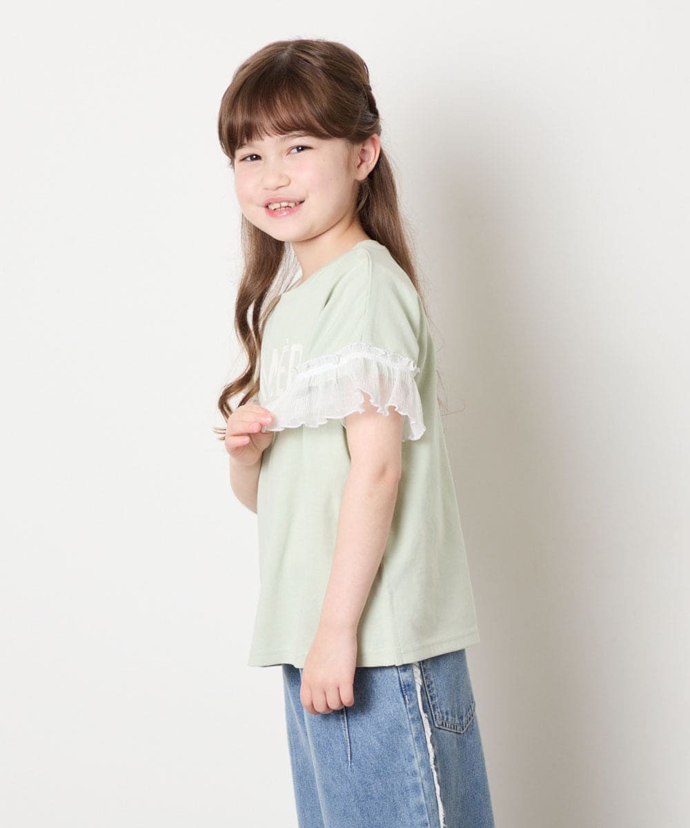 KJKGD05021 a.v.v KIDS(アー・ヴェ・ヴェ) [120-160]【接触冷感/毛玉になりにくい/綿100％】ヨウリュウシアースリーブTシャツ グリーン