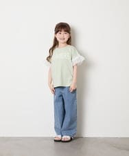KJKGD05021 a.v.v KIDS(アー・ヴェ・ヴェ) [120-160]【接触冷感/毛玉になりにくい/綿100％】ヨウリュウシアースリーブTシャツ グリーン