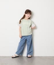 KJKGD05021 a.v.v KIDS(アー・ヴェ・ヴェ) [120-160]【接触冷感/毛玉になりにくい/綿100％】ヨウリュウシアースリーブTシャツ グリーン