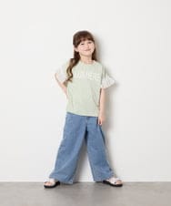 KJKGD05021 a.v.v KIDS(アー・ヴェ・ヴェ) [120-160]【接触冷感/毛玉になりにくい/綿100％】ヨウリュウシアースリーブTシャツ グリーン