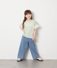 KJKGD05021 a.v.v KIDS(アー・ヴェ・ヴェ) [120-160]【接触冷感/毛玉になりにくい/綿100％】ヨウリュウシアースリーブTシャツ グリーン