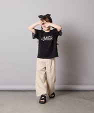 KJKGD05021 a.v.v KIDS(アー・ヴェ・ヴェ) [120-160]【接触冷感/毛玉になりにくい/綿100％】ヨウリュウシアースリーブTシャツ ブラック