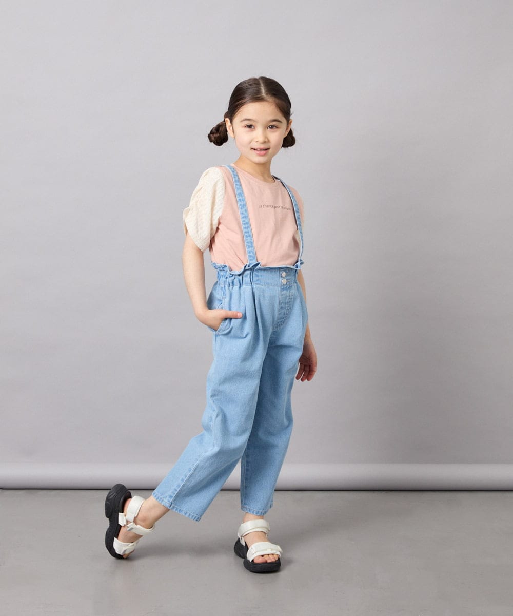KJKGD42015 a.v.v KIDS(アー・ヴェ・ヴェ) [110-160]【WEB限定】シアーギンガムスリーブTシャツ オレンジ