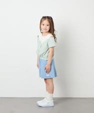 KJKGD55035 a.v.v KIDS(アー・ヴェ・ヴェ) [120-160]【毛玉になりにくい/綿100％】オフショルドッキングTシャツ グリーン