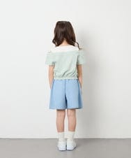 KJKGD55035 a.v.v KIDS(アー・ヴェ・ヴェ) [120-160]【毛玉になりにくい/綿100％】オフショルドッキングTシャツ グリーン