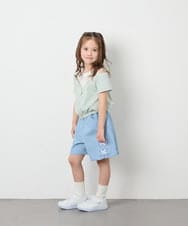 KJKGD55035 a.v.v KIDS(アー・ヴェ・ヴェ) [120-160]【毛玉になりにくい/綿100％】オフショルドッキングTシャツ グリーン