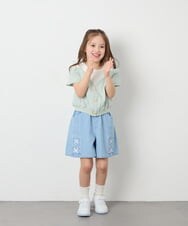 KJKGD55035 a.v.v KIDS(アー・ヴェ・ヴェ) [120-160]【毛玉になりにくい/綿100％】オフショルドッキングTシャツ グリーン
