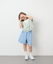 KJKGD55035 a.v.v KIDS(アー・ヴェ・ヴェ) [120-160]【毛玉になりにくい/綿100％】オフショルドッキングTシャツ グリーン
