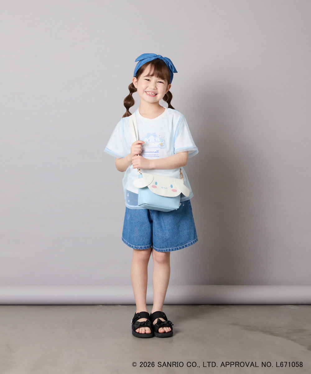 KJKGD62044 a.v.v KIDS(アー・ヴェ・ヴェ) [120-150]【数量限定】[シナモロール＆クロミ]オーバーチュールTシャツ ホワイト