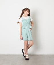 KJKGD68039 a.v.v KIDS(アー・ヴェ・ヴェ) [120-160]【セットアップ可能】裾フリルドッキングトップス グリーン