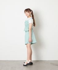 KJKGD68039 a.v.v KIDS(アー・ヴェ・ヴェ) [120-160]【セットアップ可能】裾フリルドッキングトップス グリーン