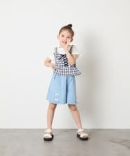 KJKGD68039 a.v.v KIDS(アー・ヴェ・ヴェ) [120-160]【セットアップ可能】裾フリルドッキングトップス ネイビー