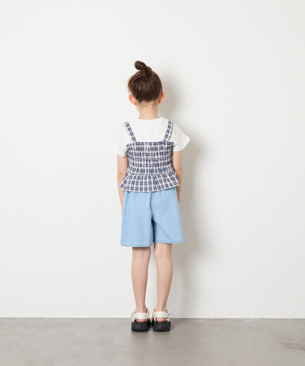 KJKGD68039 a.v.v KIDS(アー・ヴェ・ヴェ) [120-160]【セットアップ可能】裾フリルドッキングトップス ネイビー