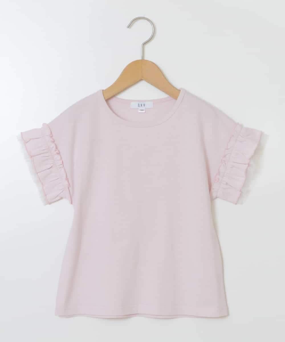 KJKGS01016 a.v.v KIDS(アー・ヴェ・ヴェ) [100-130]フリルスリーブＴシャツ ピンク