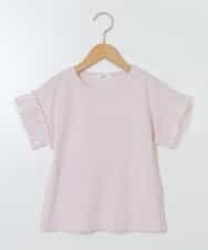 KJKGT01019 a.v.v KIDS(アー・ヴェ・ヴェ) [140-150]フリルスリーブＴシャツ ピンク